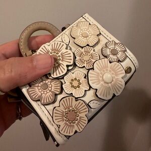 Coach Floral Embellished Mini Bag in Cream and Tan